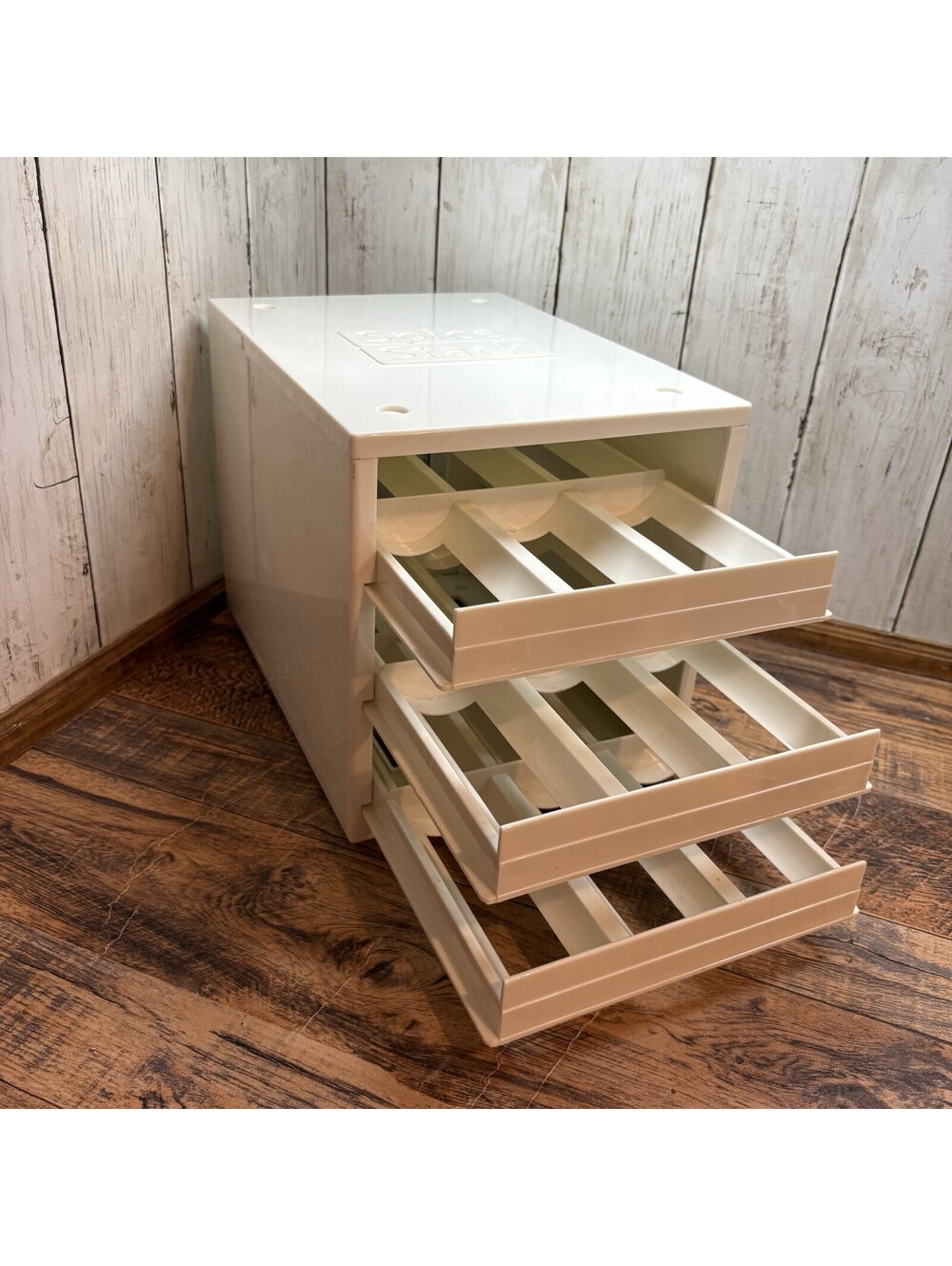 YouCopia Spice Stack Rack Organizer 18 Full Size Bottle Jar Capacity 3 Drawers